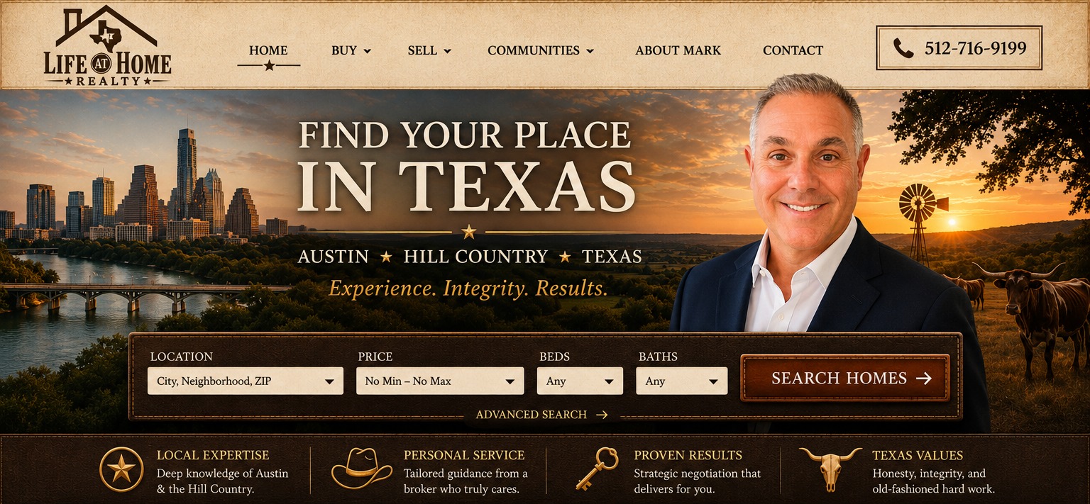 Life At Home Realty western Austin banner